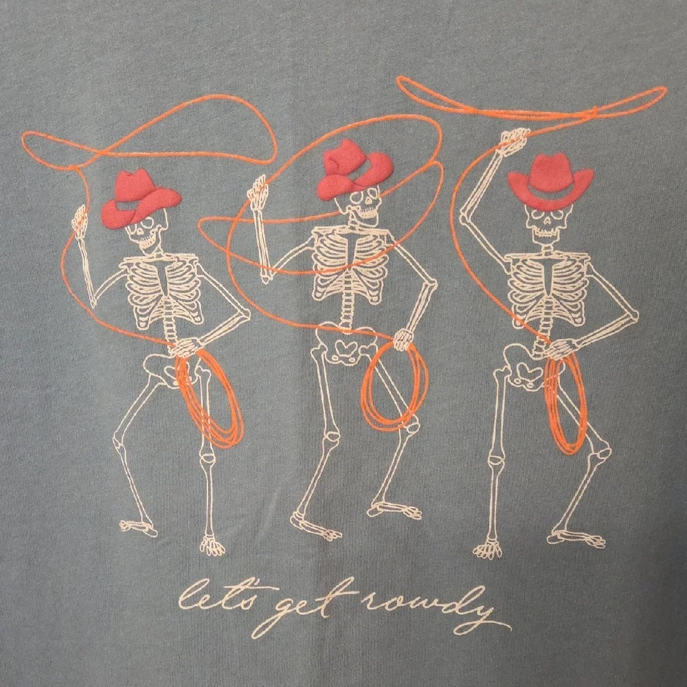 Let's Get Rowdy Skeleton Rodeo Short Sleeve Tshirt - Picture 4 of 6